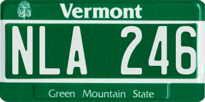 VT license plate NLA246