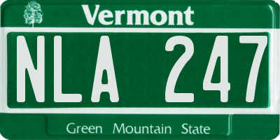 VT license plate NLA247