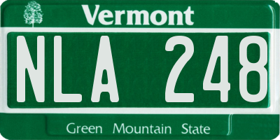 VT license plate NLA248