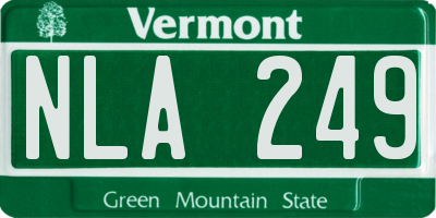 VT license plate NLA249