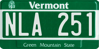 VT license plate NLA251