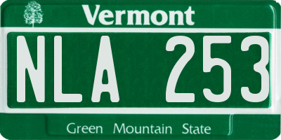 VT license plate NLA253