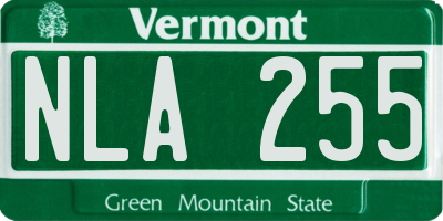 VT license plate NLA255