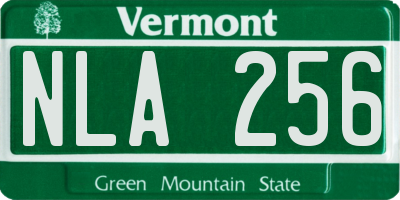 VT license plate NLA256
