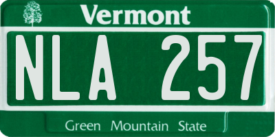 VT license plate NLA257