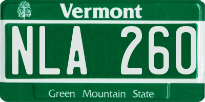 VT license plate NLA260