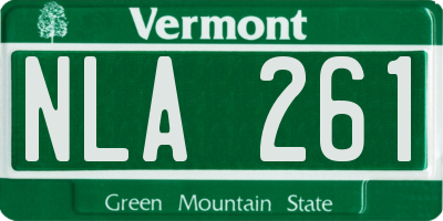VT license plate NLA261