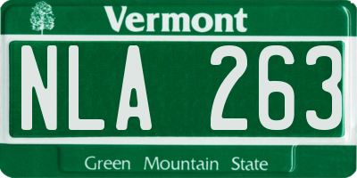 VT license plate NLA263