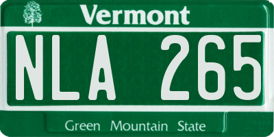 VT license plate NLA265