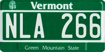 VT license plate NLA266