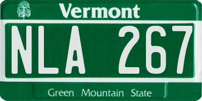 VT license plate NLA267