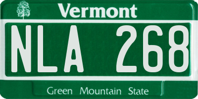 VT license plate NLA268