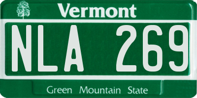 VT license plate NLA269