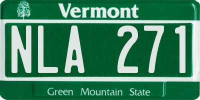 VT license plate NLA271