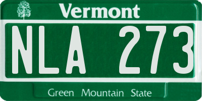 VT license plate NLA273
