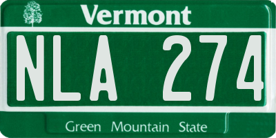VT license plate NLA274