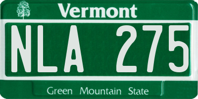 VT license plate NLA275