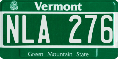 VT license plate NLA276