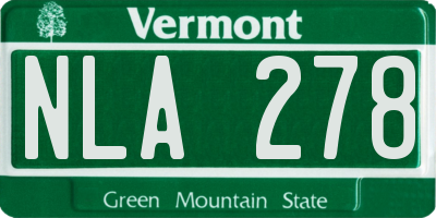 VT license plate NLA278