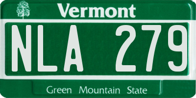 VT license plate NLA279