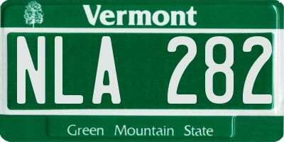 VT license plate NLA282