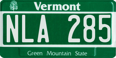 VT license plate NLA285
