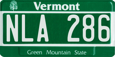 VT license plate NLA286