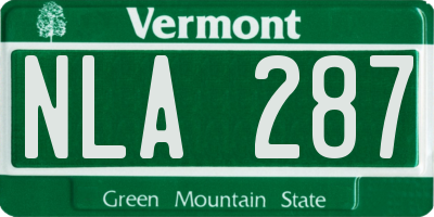 VT license plate NLA287