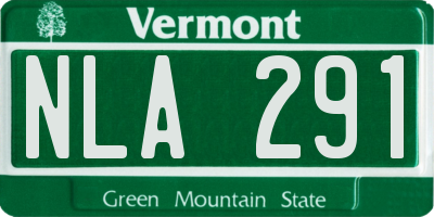 VT license plate NLA291