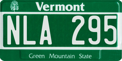 VT license plate NLA295