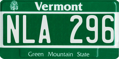 VT license plate NLA296