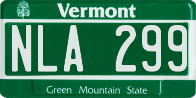 VT license plate NLA299