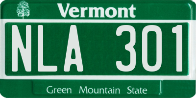 VT license plate NLA301