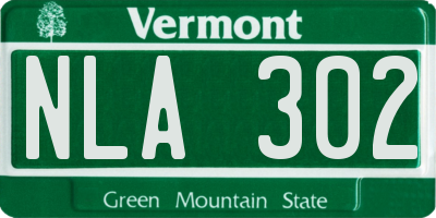 VT license plate NLA302
