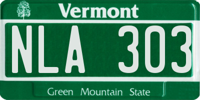VT license plate NLA303