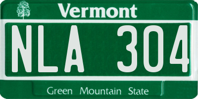 VT license plate NLA304