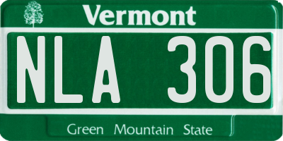 VT license plate NLA306