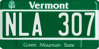 VT license plate NLA307