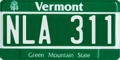 VT license plate NLA311