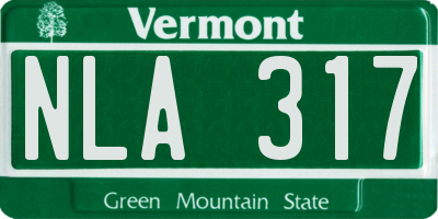 VT license plate NLA317