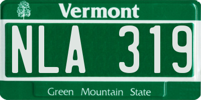 VT license plate NLA319