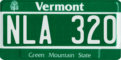 VT license plate NLA320