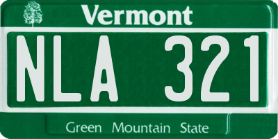 VT license plate NLA321