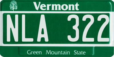 VT license plate NLA322
