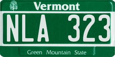 VT license plate NLA323