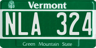 VT license plate NLA324