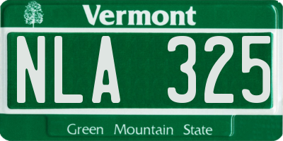 VT license plate NLA325