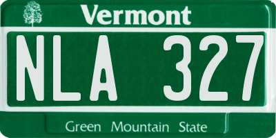VT license plate NLA327