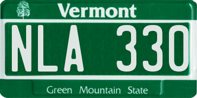 VT license plate NLA330