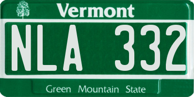 VT license plate NLA332
